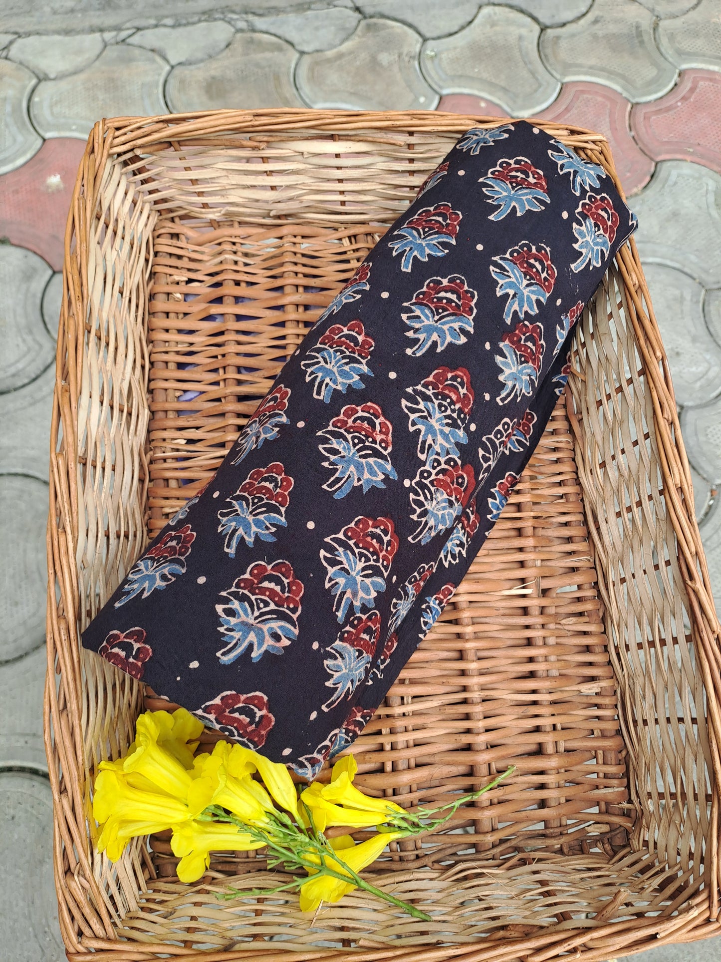 BLACK - COTTON AJRAKH RUNNING FABRIC