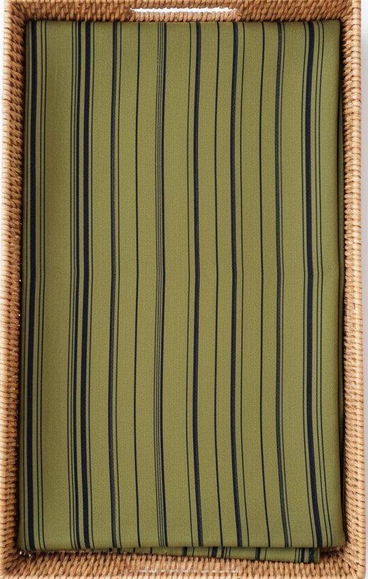 OLIVE GREEN HANDBLOCKED COTTON PRECUT 2.5 M FABRIC