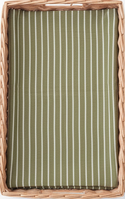 OLIVE GREEN HANDBLOCKED COTTON PRECUT 2.5M FABRIC