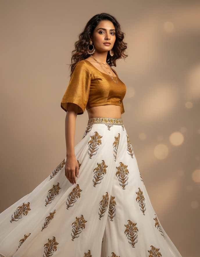 HANDBLOCKED COTTON MULMUL PRE-CUT 2.5M FABRIC