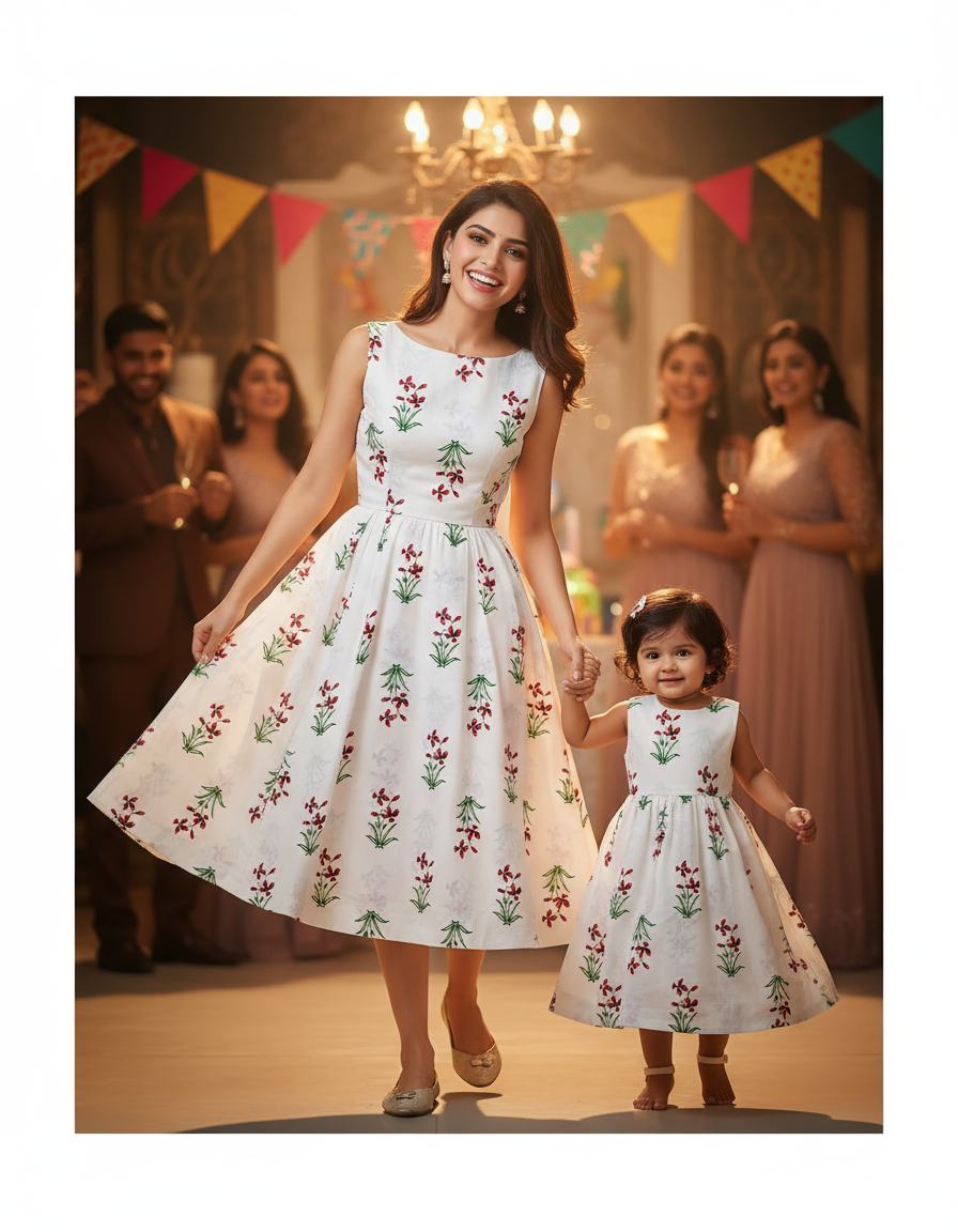 HANDBLOCKED COTTON MULMUL PRE-CUT 2.5M FABRIC