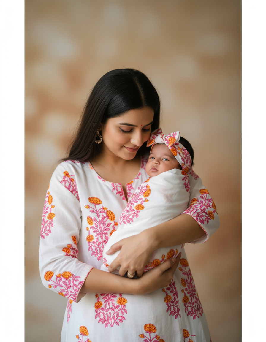 HANDBLOCKED COTTON MULMUL PRE-CUT 2.5M FABRIC