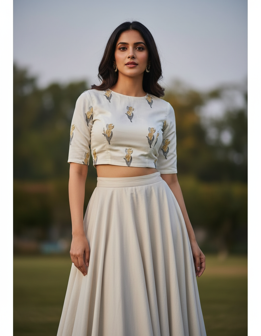 HANDBLOCKED COTTON MULMUL PRE-CUT 2.5 M FABRIC