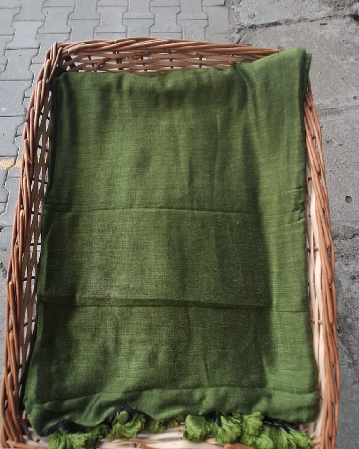 BOTTLE GREEN KHADHI SAREE
