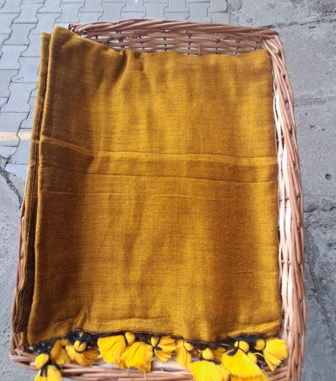 GOLDEN YELLOW KHADHI SAREE
