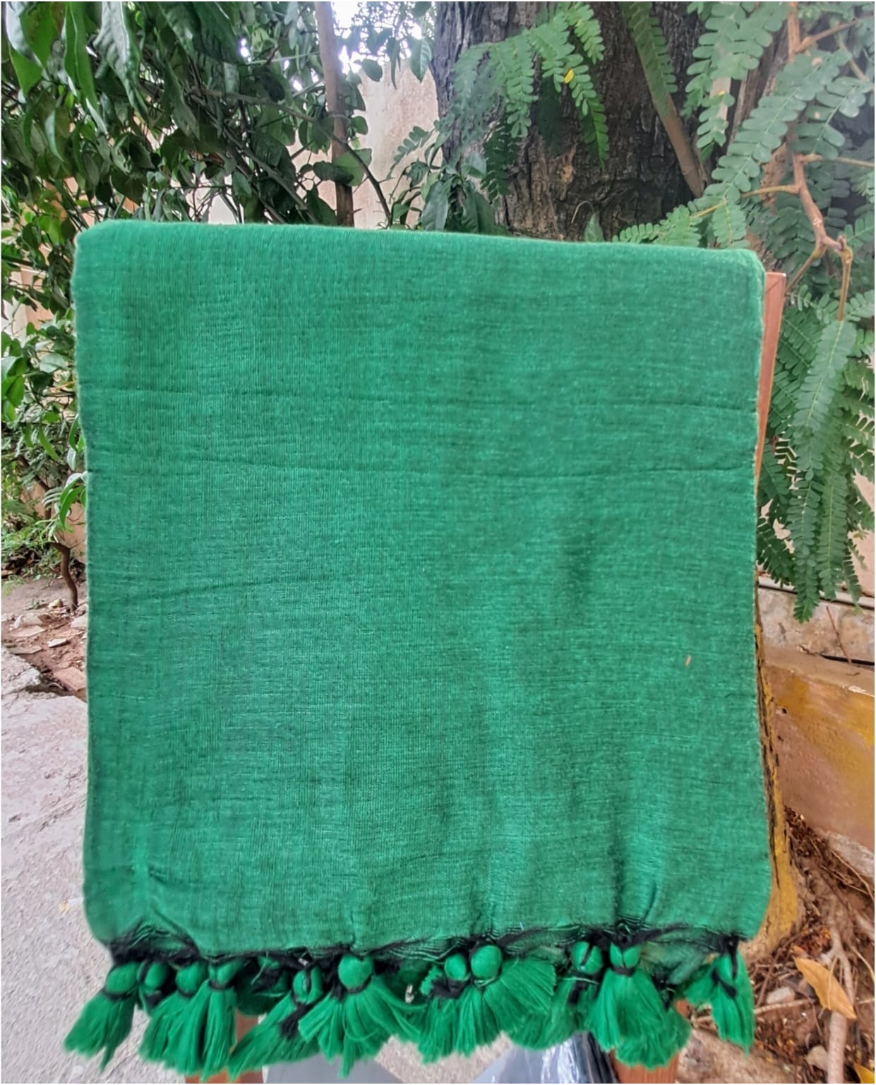 LEAF GREEN KHADHI SAREE