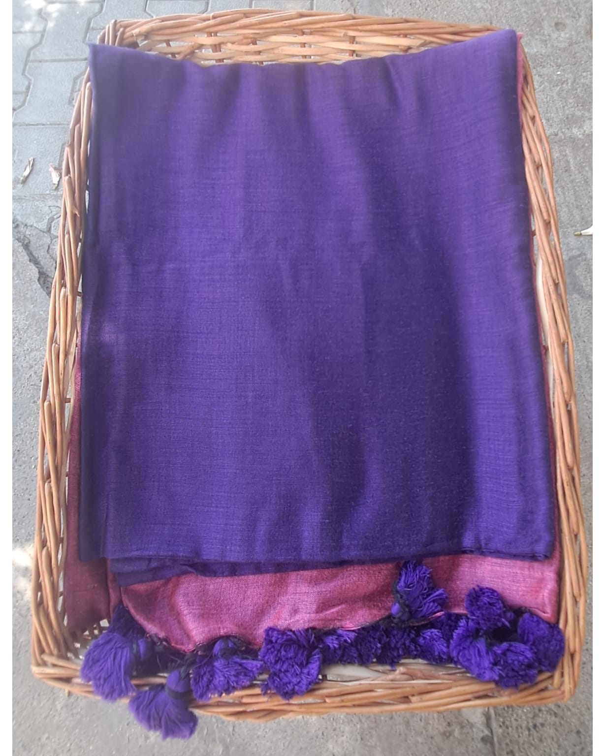 VIOLET DUAL TONE KHADHI SAREE