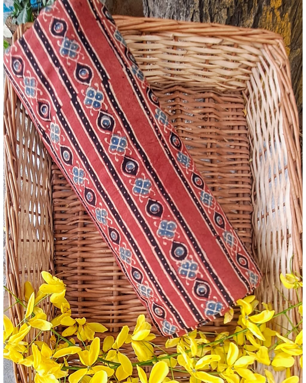 RED - AJRAKH COTTON RUNNING FABRIC