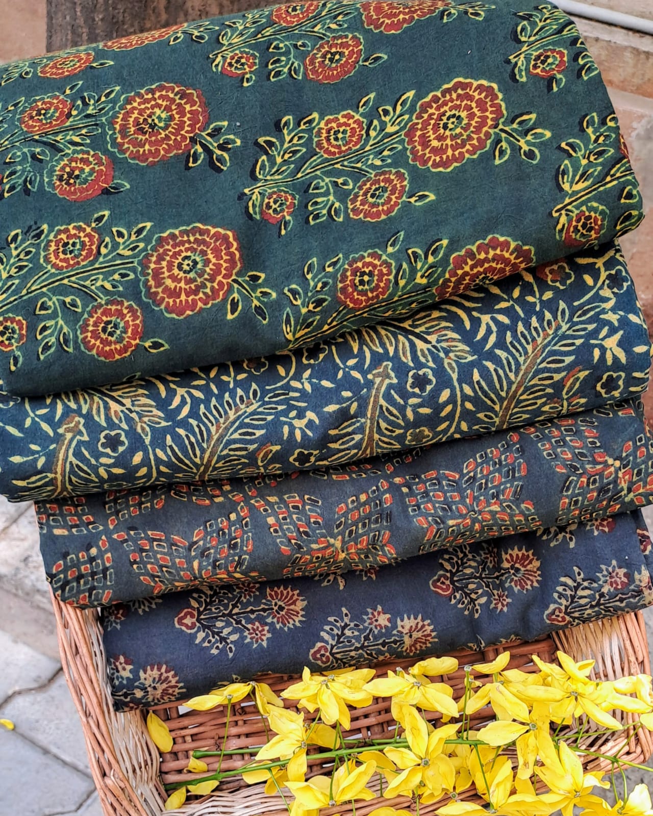 GREEN - AJRAKH COTTON RUNNING FABRIC