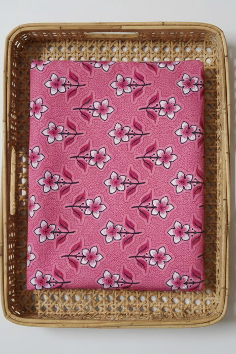 PINK HANDBLOCKED COTTON PRECUT 2.5M FABRIC