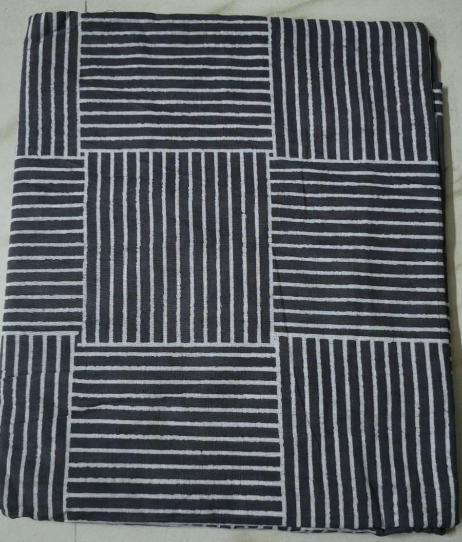 INDIGO HANDBLOCKED COTTON PRECUT 2.5M FABRIC
