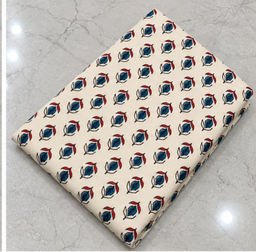 IVORY -COTTON AJRAKH RUNNING FABIC