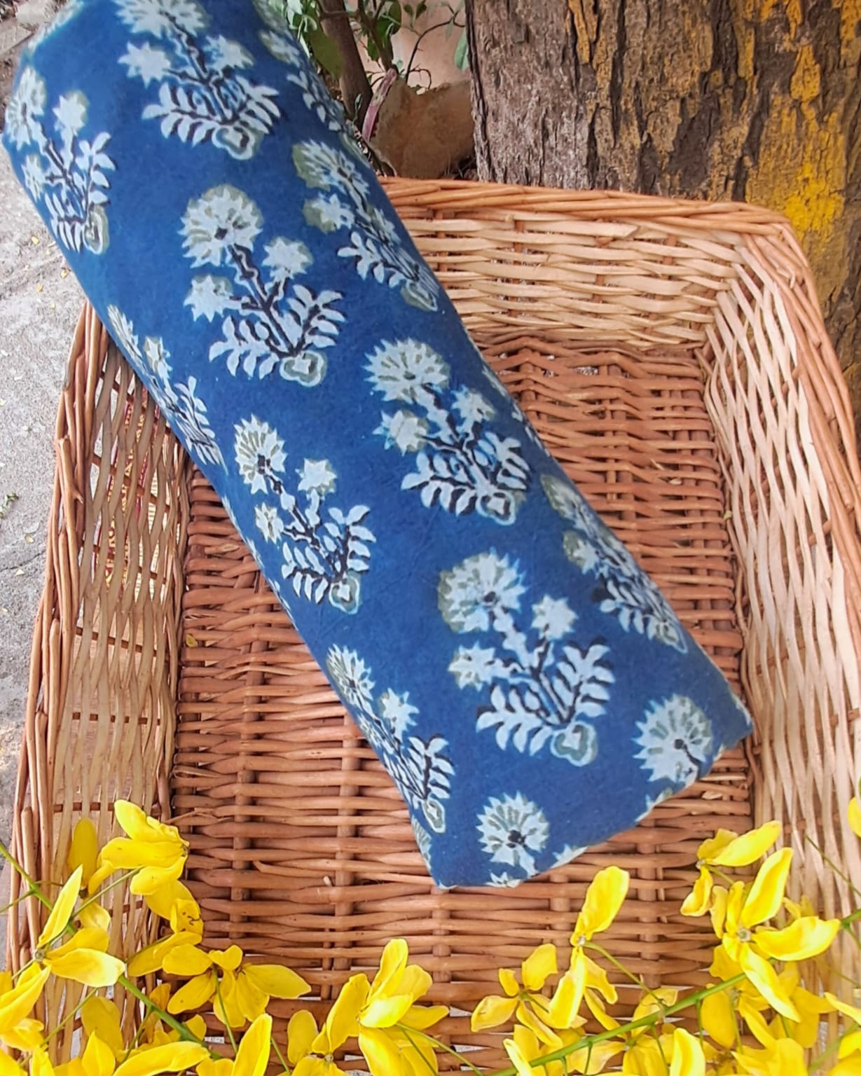 BLUISH GREEN - AJRAKH COTTON RUNNING FABRC