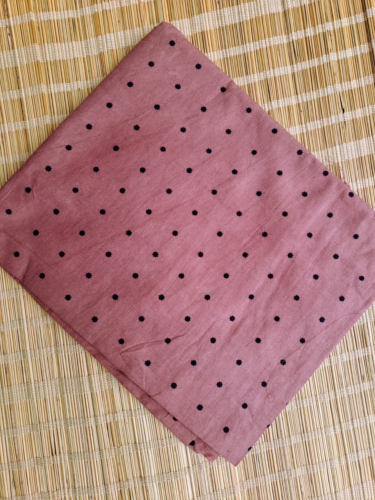 PALE ROSE HANDBLOCKED COTTON PRECUT 2.5M FABRIC