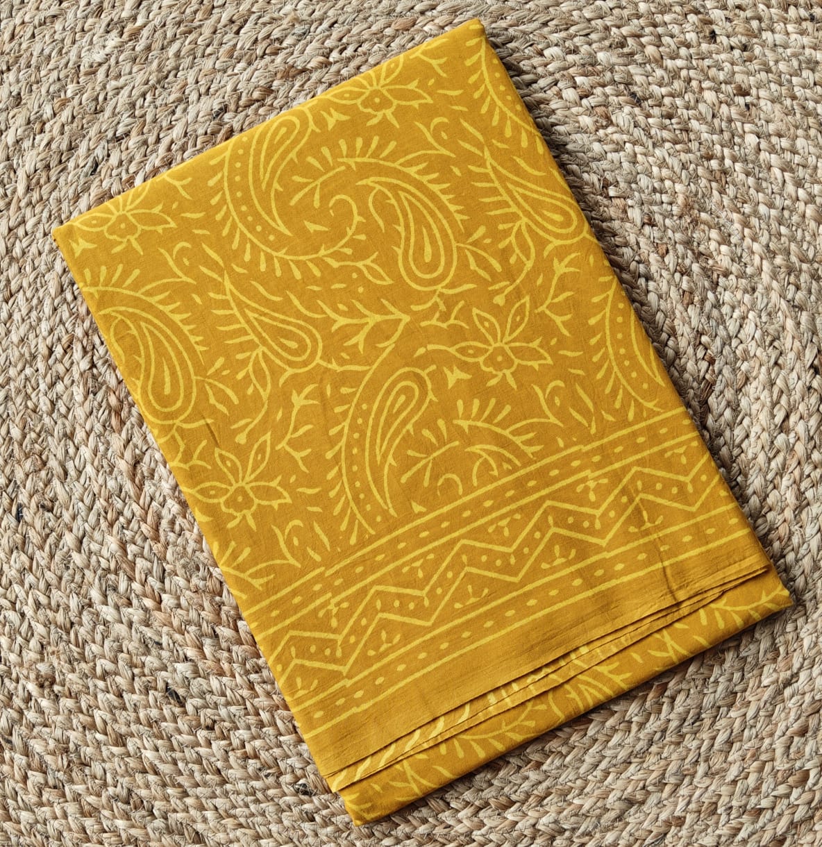 HAND BLOCKED COTTON MUL MUL SAREE
