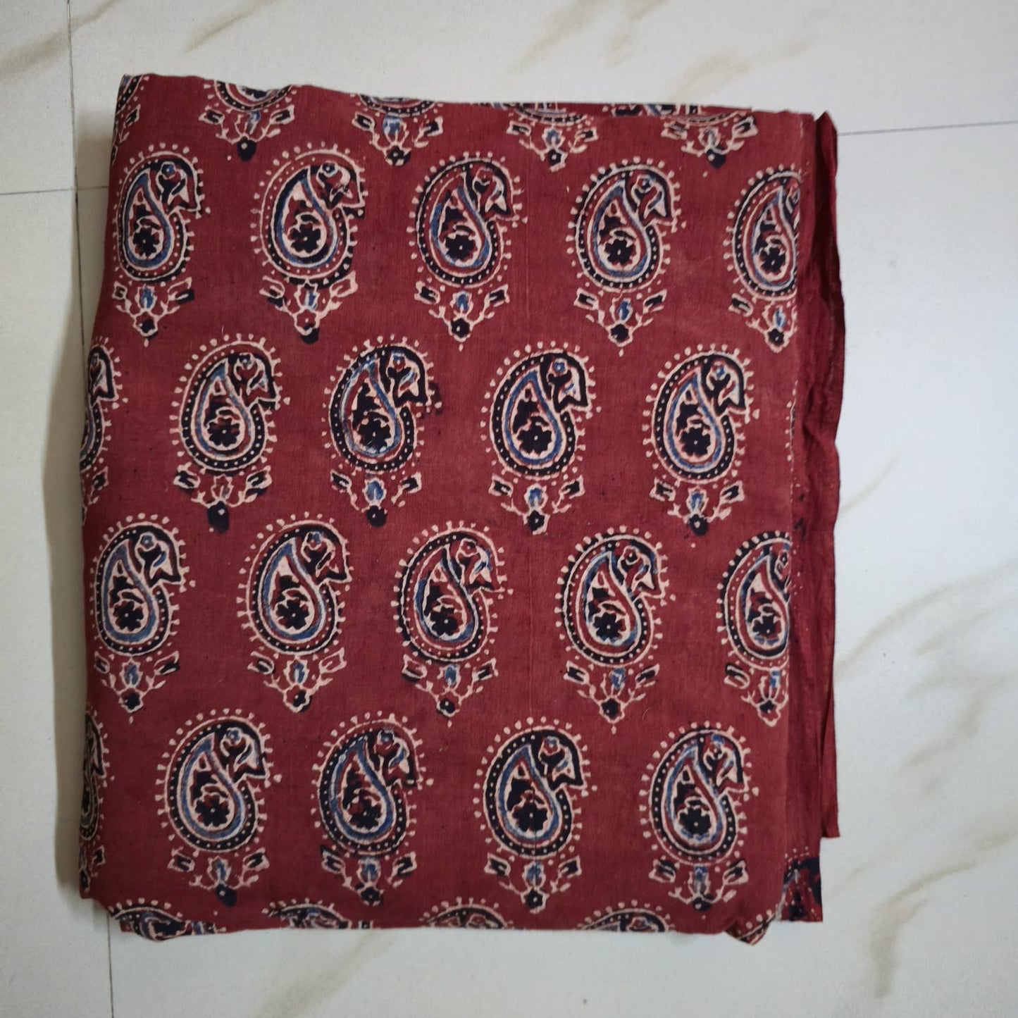 RED - AJRAKH COTTON RUNNING FABRIC