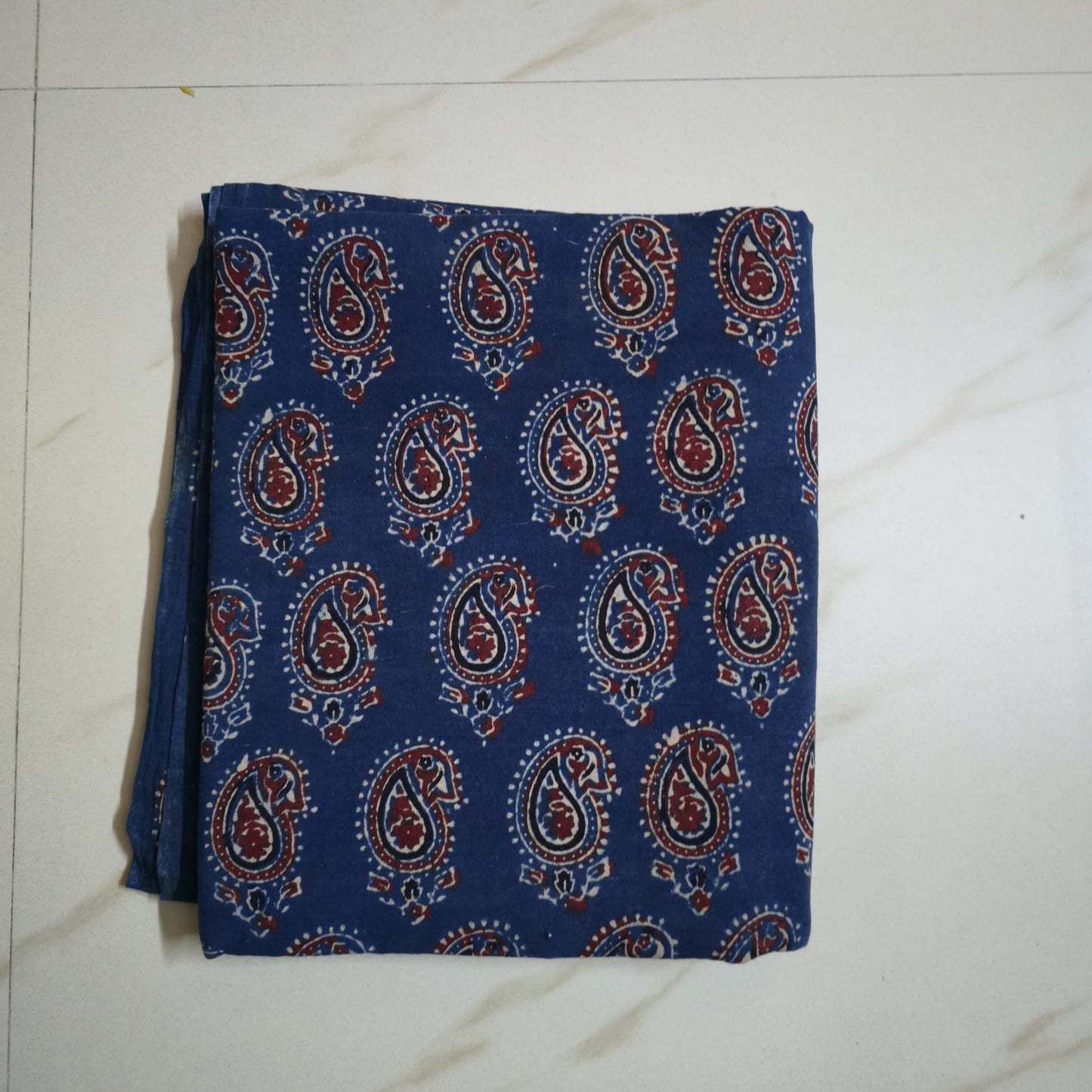 BLUE - AJRAKH COTTON RUNNING FABRIC