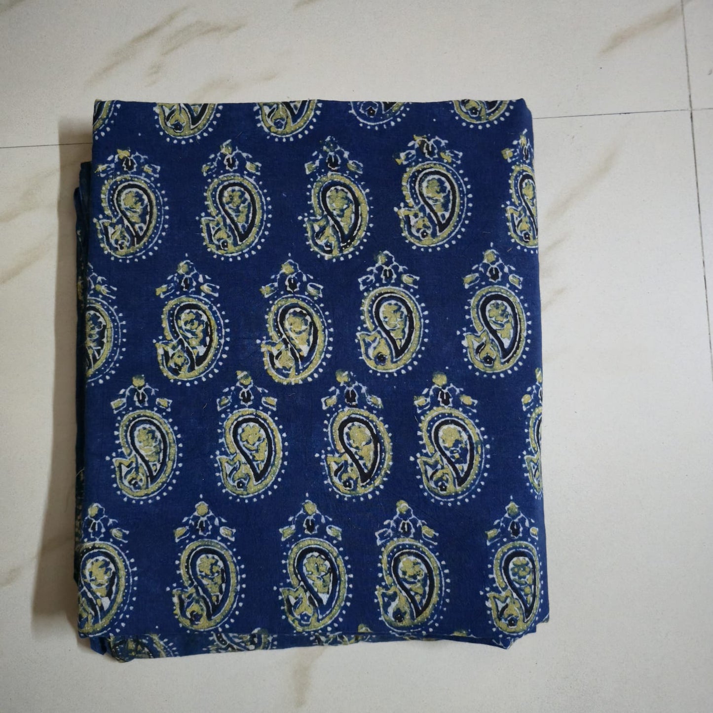 BLUISH GREEN - AJRAKH COTTON RUNNING FABRIC