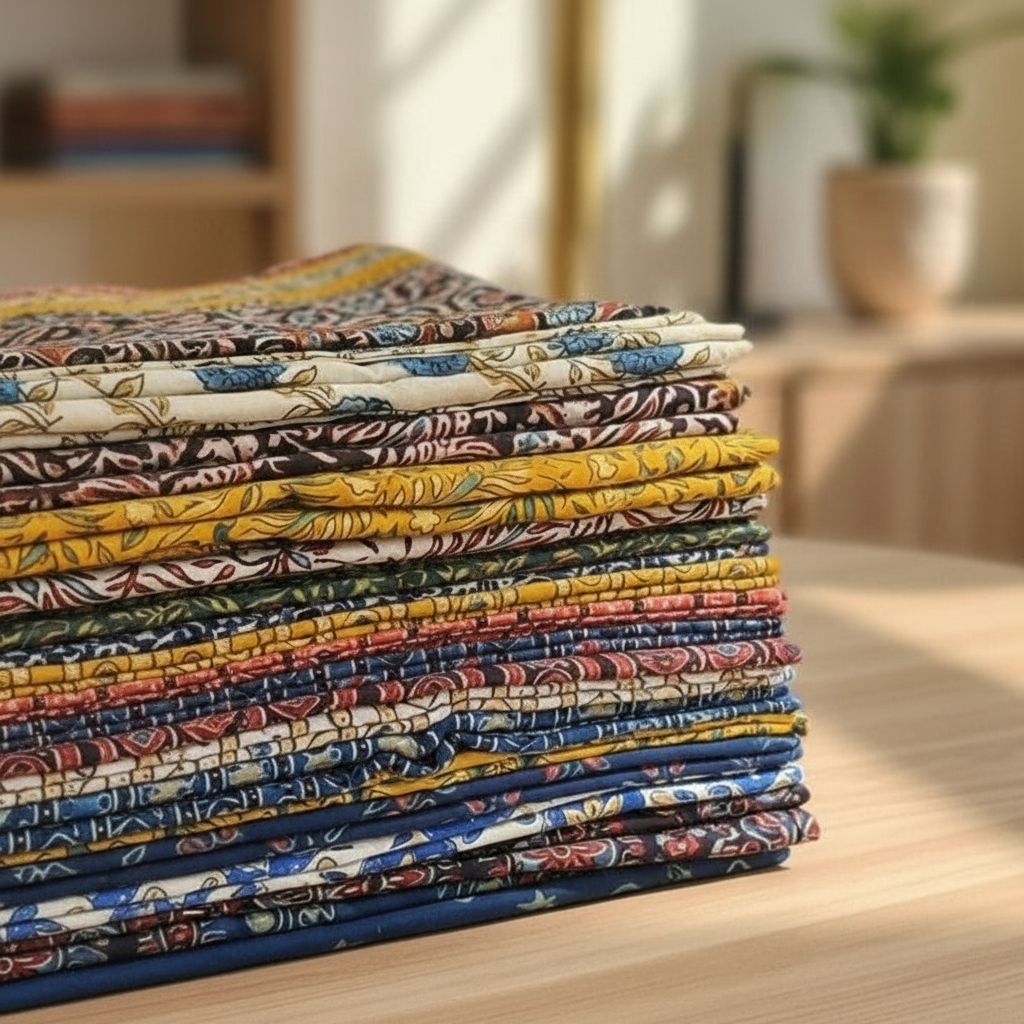 BLUISH GREEN - AJRAKH COTTON RUNNING FABRC