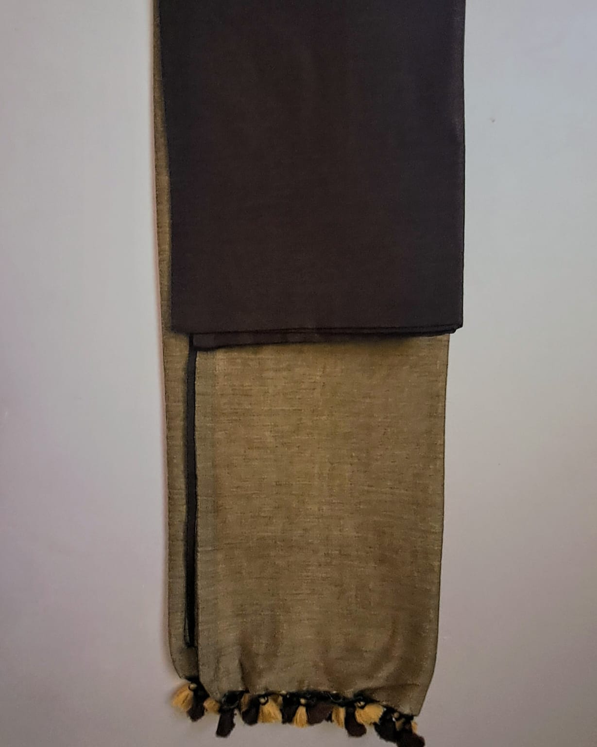 BROWN DUAL TONE KHADHI SAREE