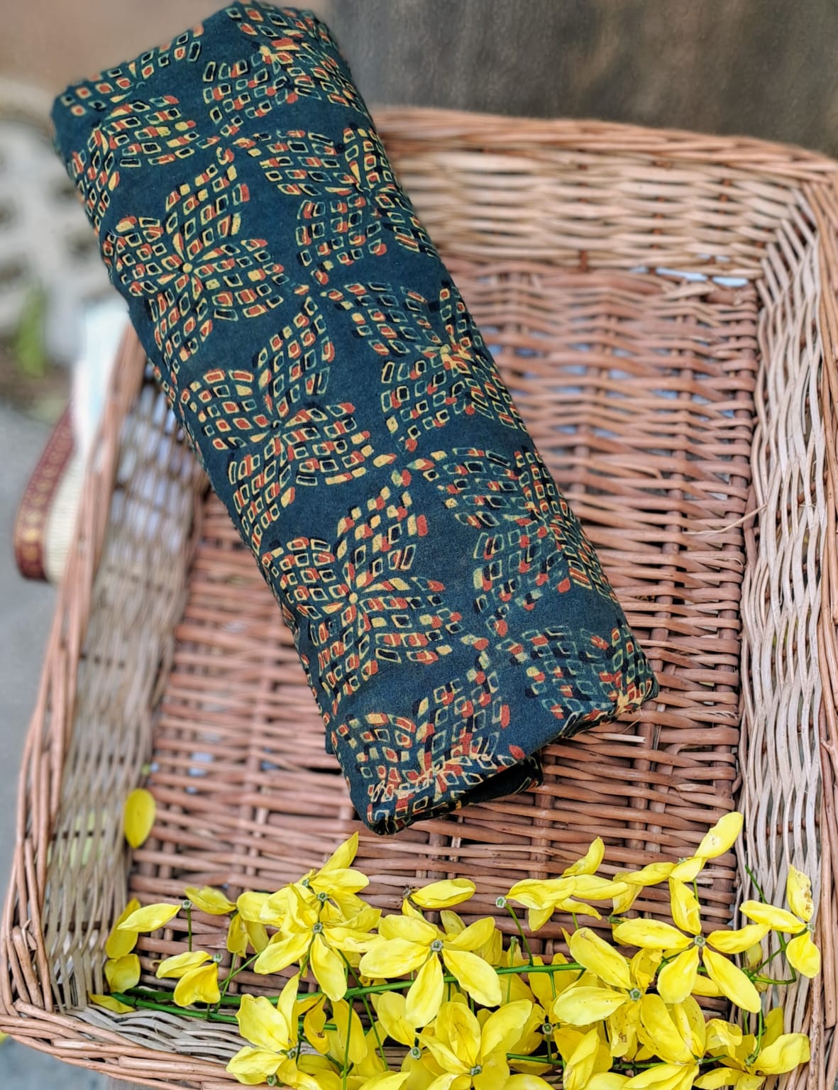 GREEN - AJRAKH COTTON RUNNING FABRIC