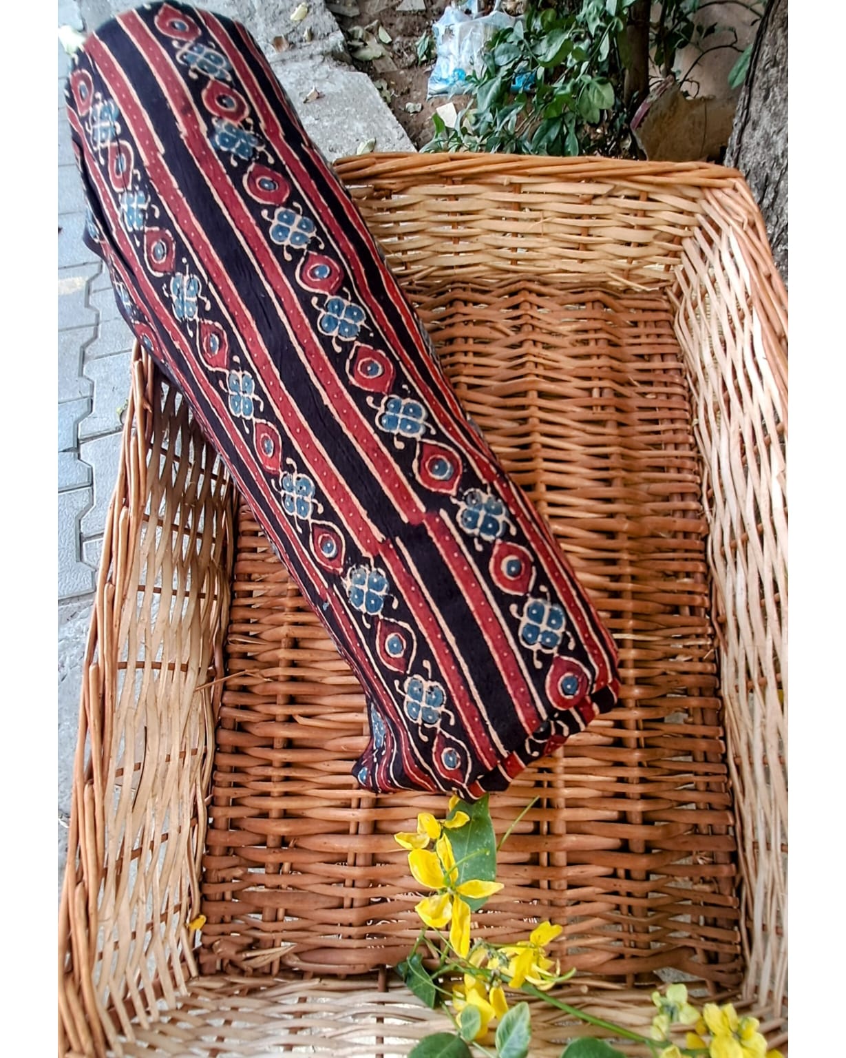 BLACK - AJRAKH COTTON RUNNING FABRIC