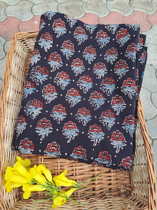 BLACK - COTTON AJRAKH RUNNING FABRIC