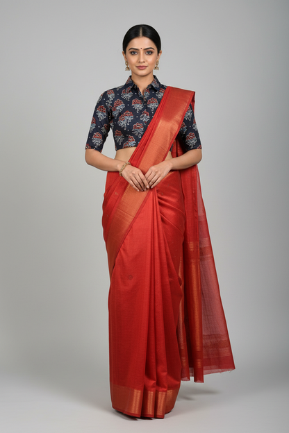 BLACK - COTTON AJRAKH RUNNING FABRIC