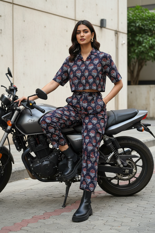 BLACK - COTTON AJRAKH RUNNING FABRIC