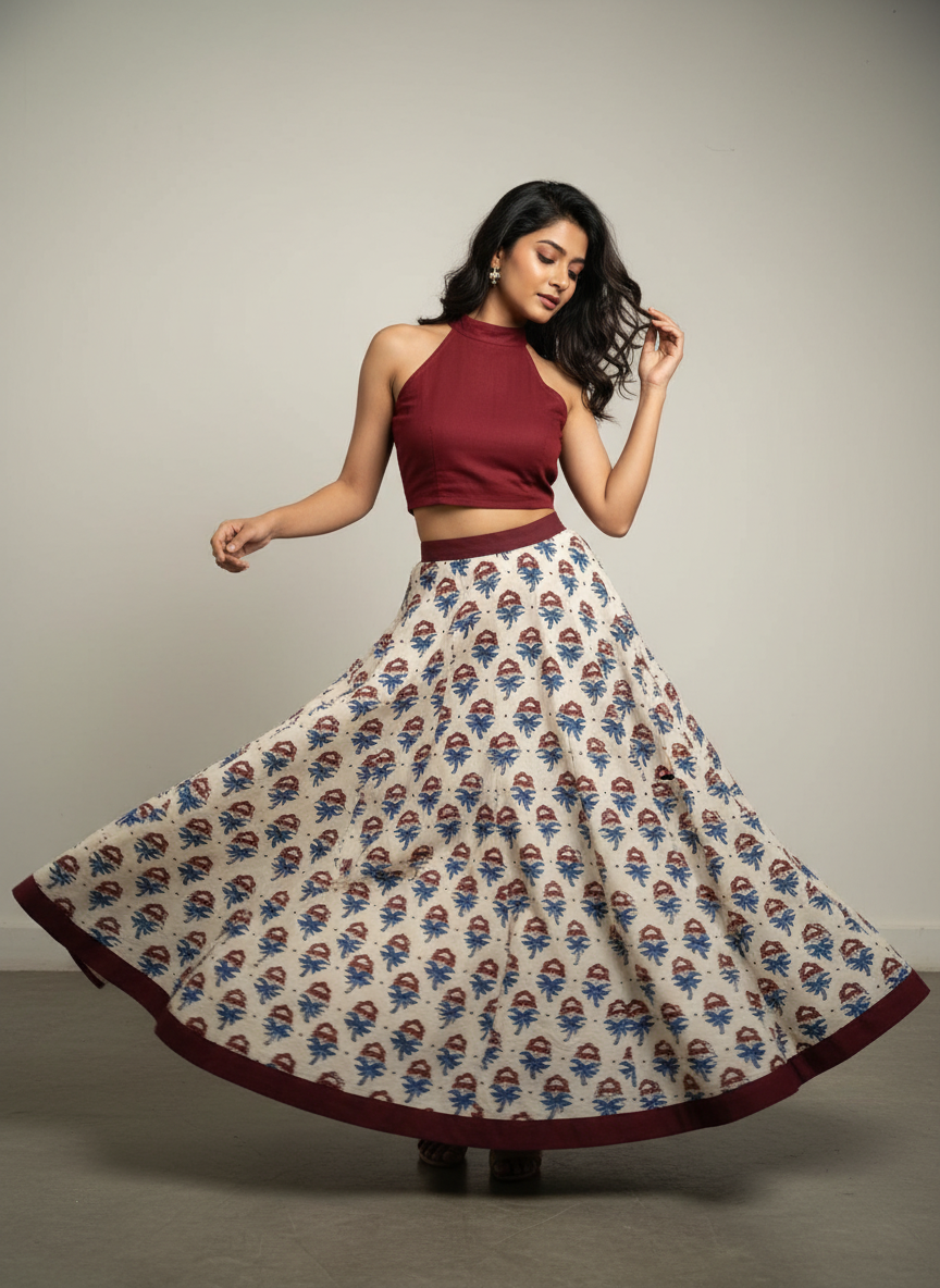 IVORY - COTTON AJRAKH RUNNING FABRIC