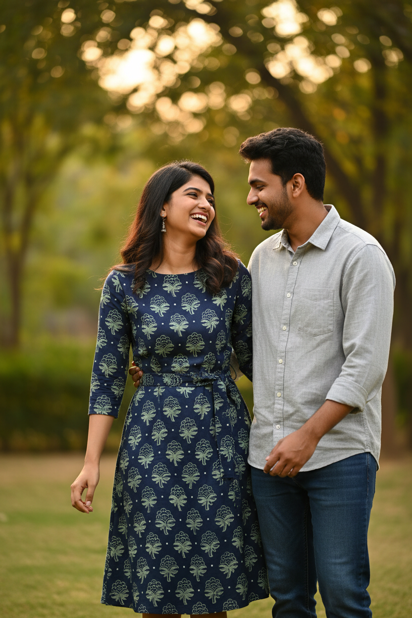 BLUE- AJRAKH COTTON RUNNING FABRIC