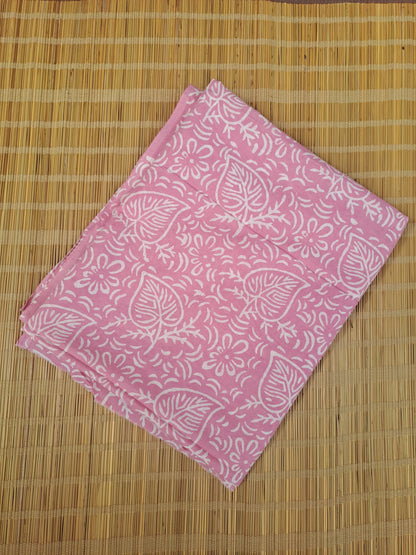 PINK HANDBLOCKED COTTON PRECUT 2.5M FABRIC