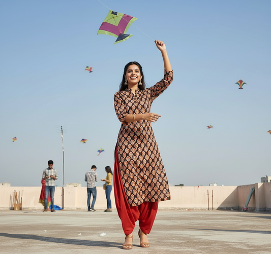 BLACK HANDBLOCKED COTTON PRECUT 2.5M FABRIC