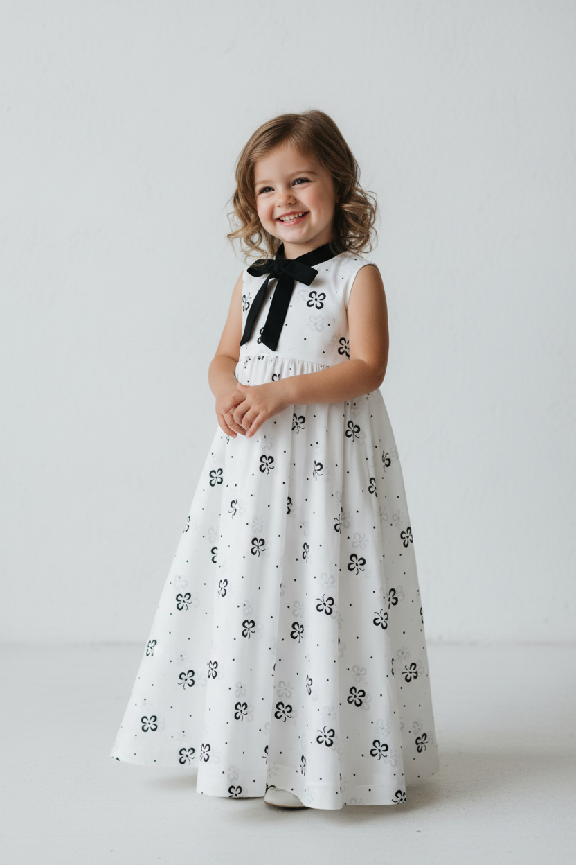 WHITE HANDBLOCKED COTTON PRECUT 2.5M FABRIC