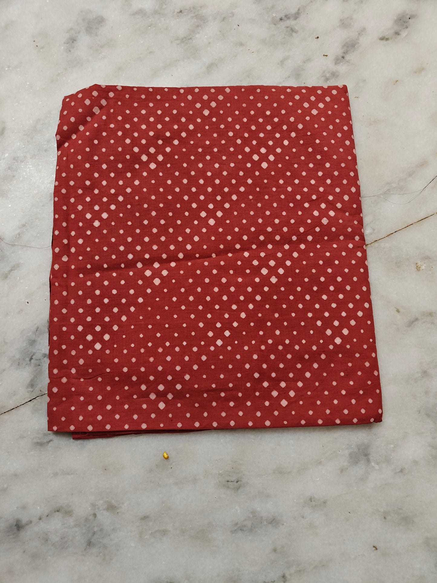 RUSTED RED HANDBLOCKED COTTON PRECUT 2.5M FABRIC