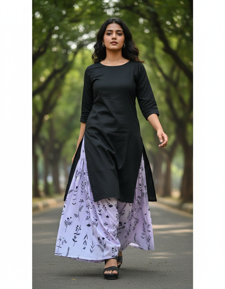 WHITE HANDBLOCKED COTTON PRECUT 2.5M FABRIC