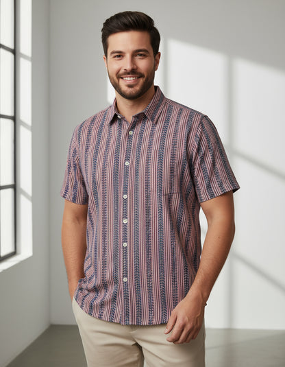 GREY HANDBLOCKED COTTON PRECUT 2.5 M FABRIC