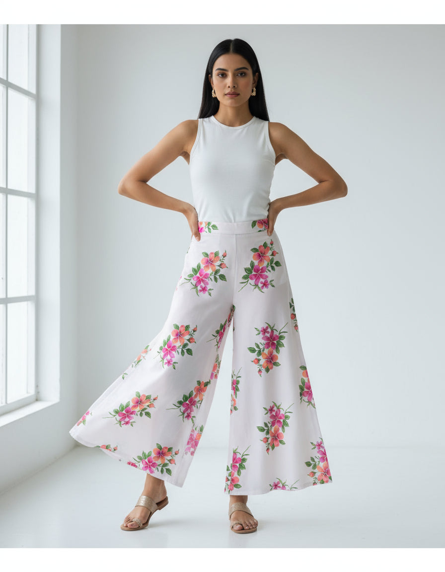 PEACH HANDBLOCKED COTTON PRECUT 2.5M FABRIC