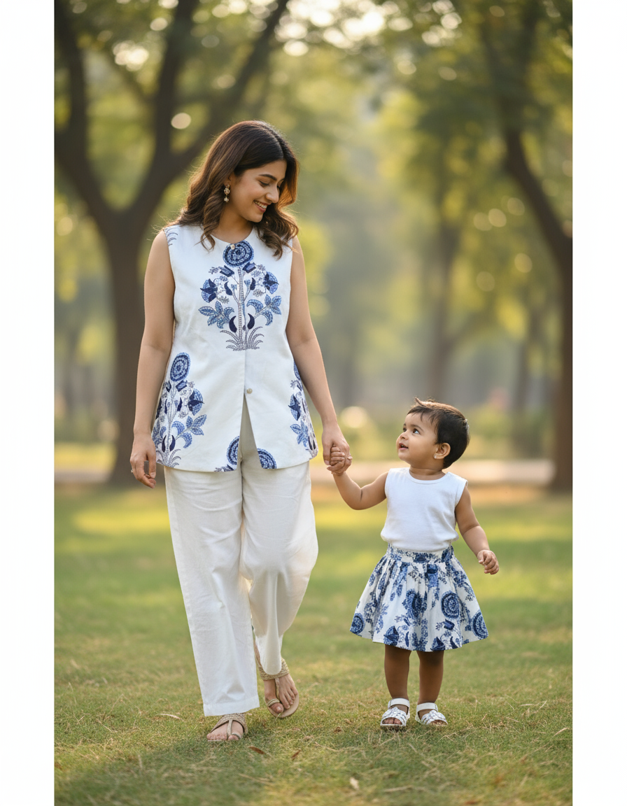 HANDBLOCKED COTTON MULMUL PRE-CUT 2.5M FABRIC