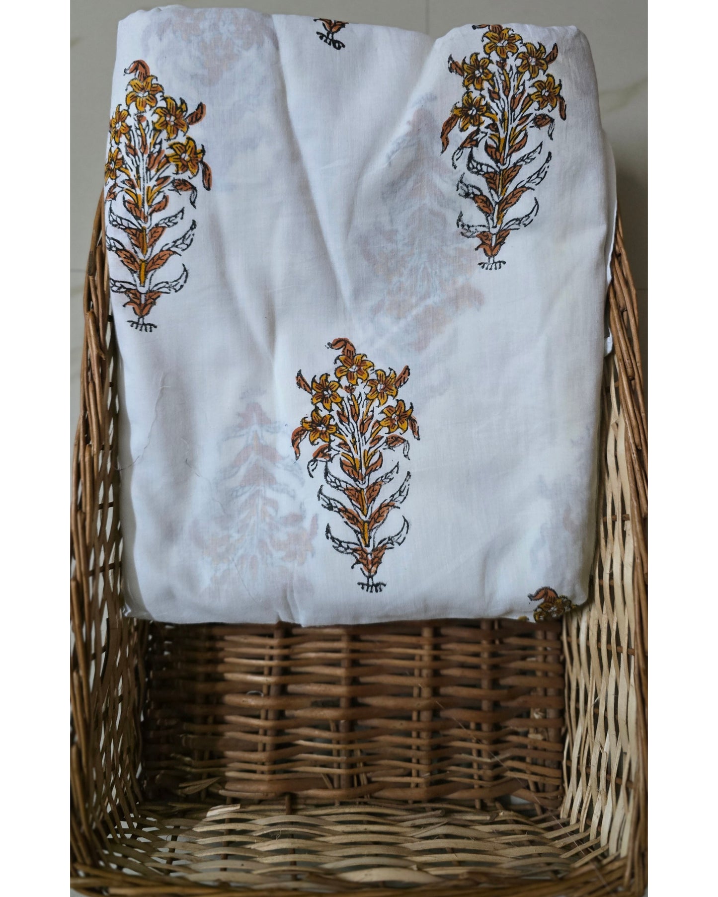 HANDBLOCKED COTTON MULMUL PRE-CUT 2.5M  FABRIC