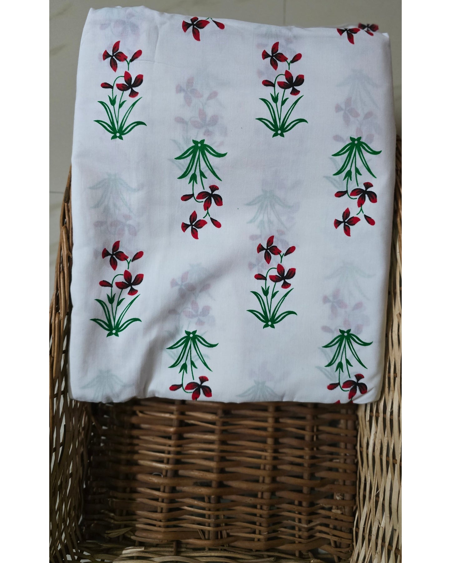 HANDBLOCKED COTTON MULMUL PRE-CUT 2.5M FABRIC