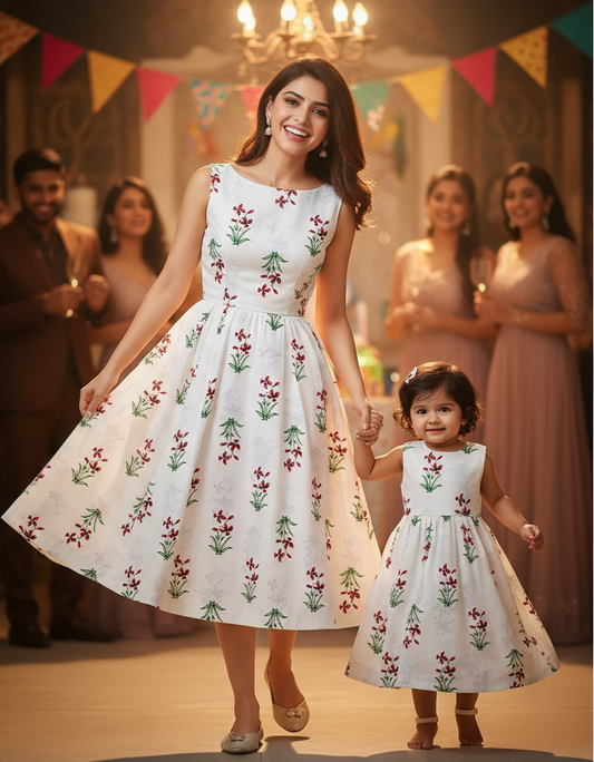 HANDBLOCKED COTTON MULMUL PRE-CUT 2.5M FABRIC