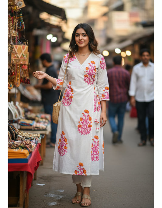 HANDBLOCKED COTTON MULMUL PRE-CUT 2.5M FABRIC