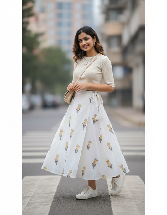 HANDBLOCKED COTTON MULMUL PRE-CUT 2.5 M FABRIC