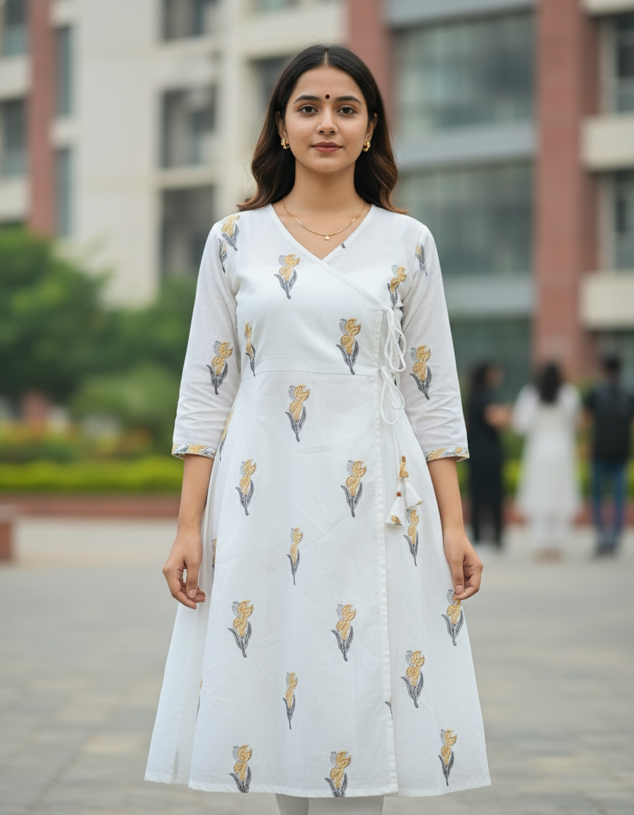 HANDBLOCKED COTTON MULMUL PRE-CUT 2.5 M FABRIC