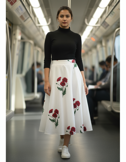 HANDBLOCKED COTTON MULMUL PRE-CUT 2.5M FABRIC