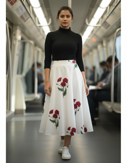 HANDBLOCKED COTTON MULMUL PRE-CUT 2.5M FABRIC