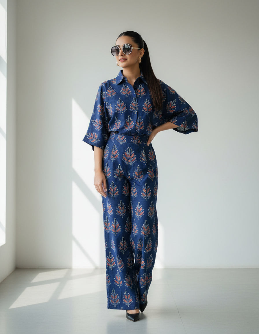 BLUE - AJRAKH RUNNING FABRIC