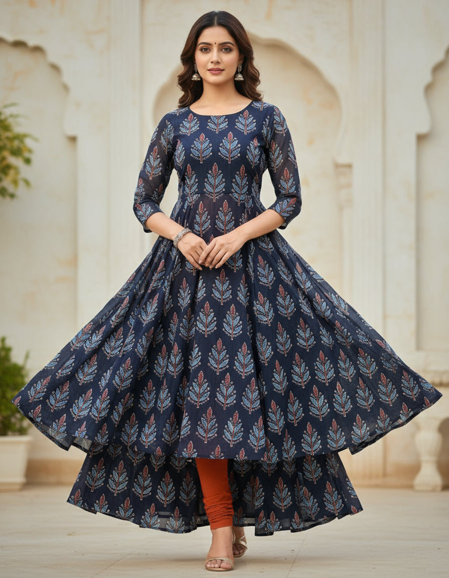 BLACK - AJRAKH RUNNING FABRIC