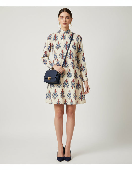 IVORY - AJRAKH RUNNING FABRIC